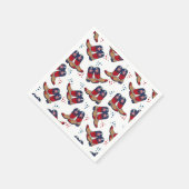 Serviette En Papier Étoiles, rayures et bottes de cowboy - Parti patri (Coin)