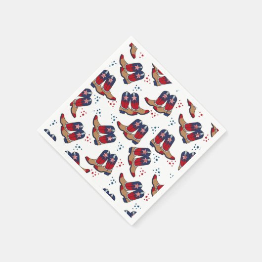 Serviette En Papier Étoiles, rayures et bottes de cowboy - Parti patri (Coin)