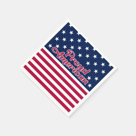 Serviette En Papier Étoiles & rayures fières American rouge bleu & bla (Coin)