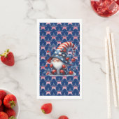 Serviette En Papier Étoiles Rouge Blanc Et Bleu (En situation)