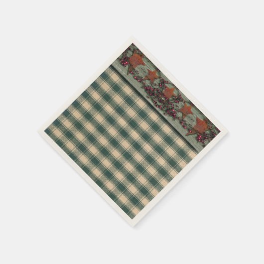 Serviette En Papier Étoiles rouillées Vert (Coin)