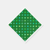 Serviette En Papier Étoiles scintillantes modernes, émeraude et vert c (Coin)