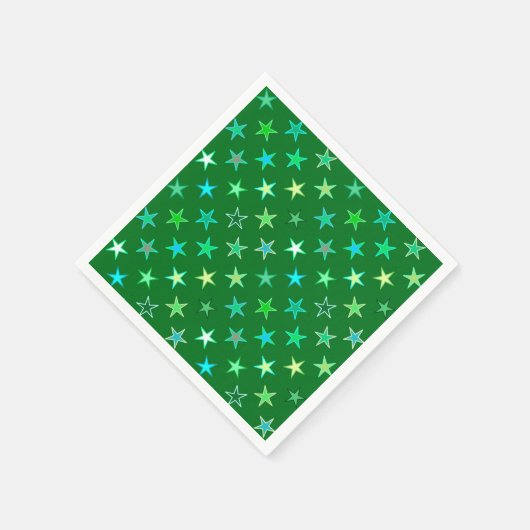 Serviette En Papier Étoiles scintillantes modernes, émeraude et vert c (Coin)