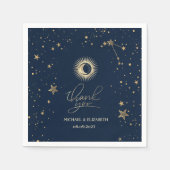 Serviette En Papier Étoiles Soleil Or Céleste Et Lune (Devant)