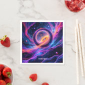 Serviette En Papier Étoiles spatiales Abstraites Imaginaires (En situation)