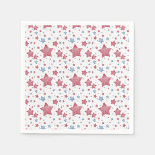Serviette En Papier Étoiles texturées 4 juillet célébration