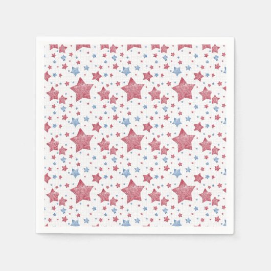 Serviette En Papier Étoiles texturées 4 juillet célébration (Devant)
