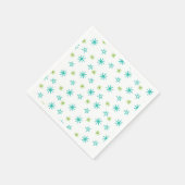 Serviette En Papier Étoiles vert sarcelle rose Noël moderne  (Coin)