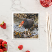 Serviette En Papier Etonnant Oystercatcher noir avec Clam (En situation)