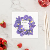 Serviette En Papier Étonnant violet Irises Aquarelle Floral Mariage (En situation)