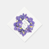 Serviette En Papier Étonnant violet Irises Aquarelle Floral Mariage (Coin)