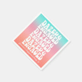 Serviette En Papier Étourdie Engagée Rose Rétro Aqua (Coin)