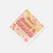 Serviette En Papier Étourdie et fiancée, groovy rétro daisy enterremen (Coin)