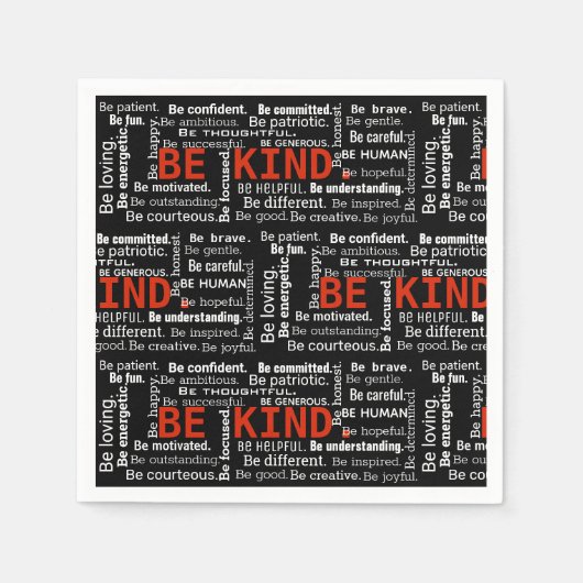 Serviette En Papier Être un texte inspirant sur le noir (Devant)