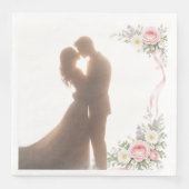 Serviette En Papier Étreinte dorée au coucher du soleil - Romantique (Devant)