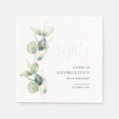 Serviette En Papier Eucalyptus 80e Anniversaire papier (Devant)