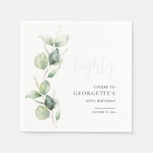 Serviette En Papier Eucalyptus 80e Anniversaire papier