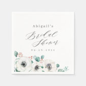 Serviette En Papier Eucalyptus anemone floral rustique douche nuptiale (Devant)