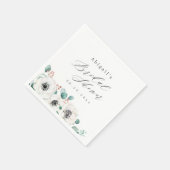 Serviette En Papier Eucalyptus anemone floral rustique douche nuptiale (Coin)