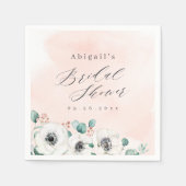 Serviette En Papier Eucalyptus anemone floral rustique douche nuptiale (Devant)