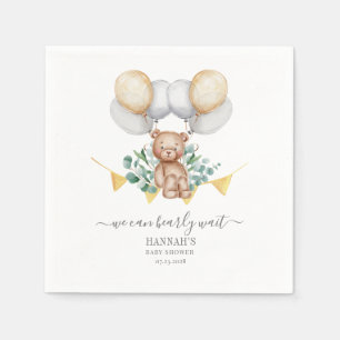 Serviette En Papier Eucalyptus Baby shower Bearly Wait Bear Papier