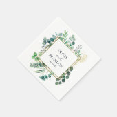 Serviette En Papier Eucalyptus Botanical Greenery Leaves Wedding (Coin)
