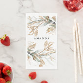 Serviette En Papier Éucalyptus botanique feuillu Branche de verdure mo (En situation)