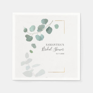 Serviette En Papier Eucalyptus Botanique Géométrique Baby Shower de Ma