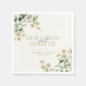 Serviette En Papier Eucalyptus botanique Notre Mariage de Cravate vert (Devant)