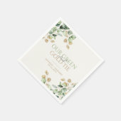 Serviette En Papier Eucalyptus botanique Notre Mariage de Cravate vert (Coin)