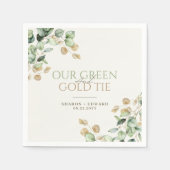 Serviette En Papier Eucalyptus botanique Notre Mariage de Cravate vert (Devant)