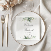 Serviette En Papier Eucalyptus Botanique Verdure Aquarelle Élégante