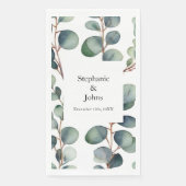 Serviette En Papier Eucalyptus Branches Dusty Blue Green Mariage (Devant)