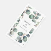 Serviette En Papier Eucalyptus Branches Dusty Blue Green Mariage (Coin)