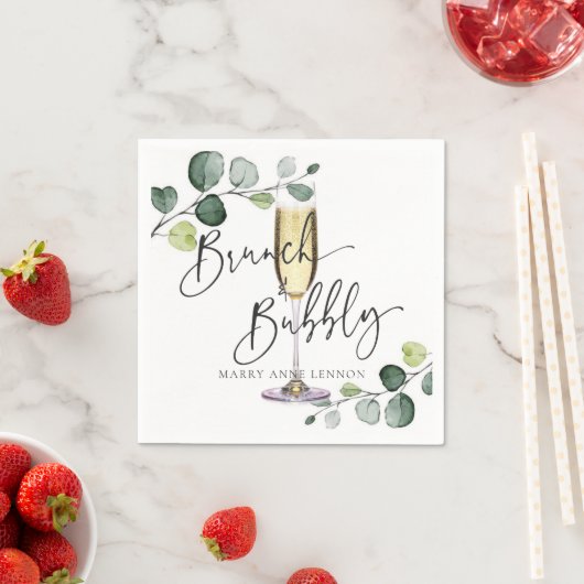 Serviette En Papier Eucalyptus Brunch et serviettes Bubbly (En situation)