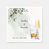 Serviette En Papier Eucalyptus Bubbles & Bourbon Mariage (Devant)