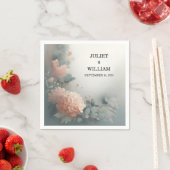 Serviette En Papier Eucalyptus Dentelle Tulle Pastel Dusty Mariage ble (En situation)