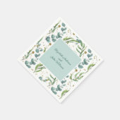 Serviette En Papier Eucalyptus Et Mariage Couple Or (Coin)