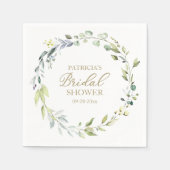 Serviette En Papier Eucalyptus Fête des mariées de couronne verte (Devant)