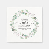 Serviette En Papier Eucalyptus Fête des mariées de couronne verte (Devant)