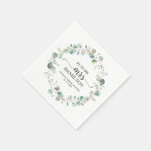 Serviette En Papier Eucalyptus Fête des mariées de couronne verte (Coin)