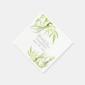 Serviette En Papier Eucalyptus feuille aquarelle vert nuptiale douche (Coin)