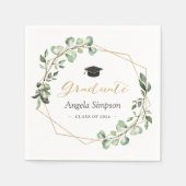 Serviette En Papier Eucalyptus Feuille Gold Geometry Graduation Party (Devant)