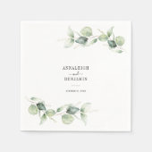 Serviette En Papier Eucalyptus Feuille Greenery Réception de mariage (Devant)