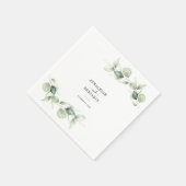 Serviette En Papier Eucalyptus Feuille Greenery Réception de mariage (Coin)