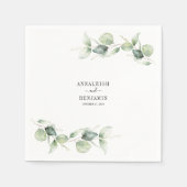 Serviette En Papier Eucalyptus Feuille Vert Mariage Cocktail Papier (Devant)