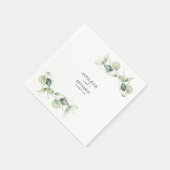 Serviette En Papier Eucalyptus Feuille Vert Mariage Cocktail Papier (Coin)