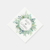 Serviette En Papier Eucalyptus Feuille Vert Mariage Papier Napkin (Coin)