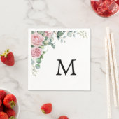 Serviette En Papier Eucalyptus Floral Rose moderne Graine (En situation)