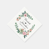 Serviette En Papier Eucalyptus Floral Verdure Wreath Aquarelle | (Coin)